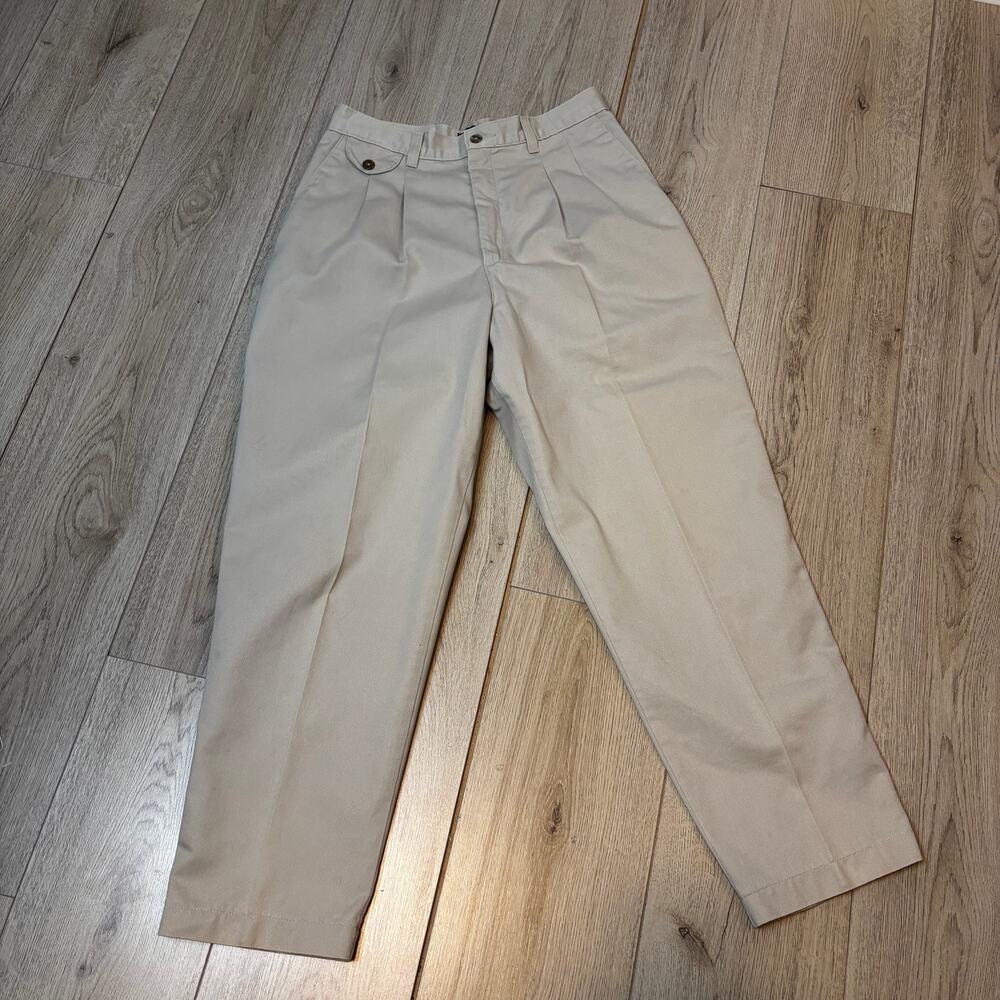 Vintage Lee Khaki Chino Tapered High Waist Chino Womens 12 Petite '85